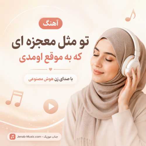آهنگ تو مثل معجزه ای که به موقع اومدی با صدای زن هوش مصنوعی