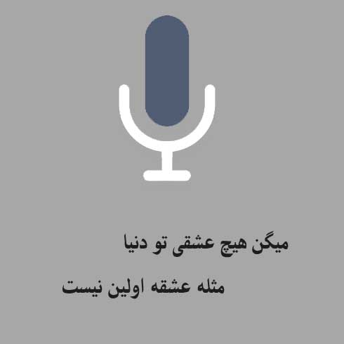 میگن هیچ عشقی تو دنیا مثله عشقه اولین نیست